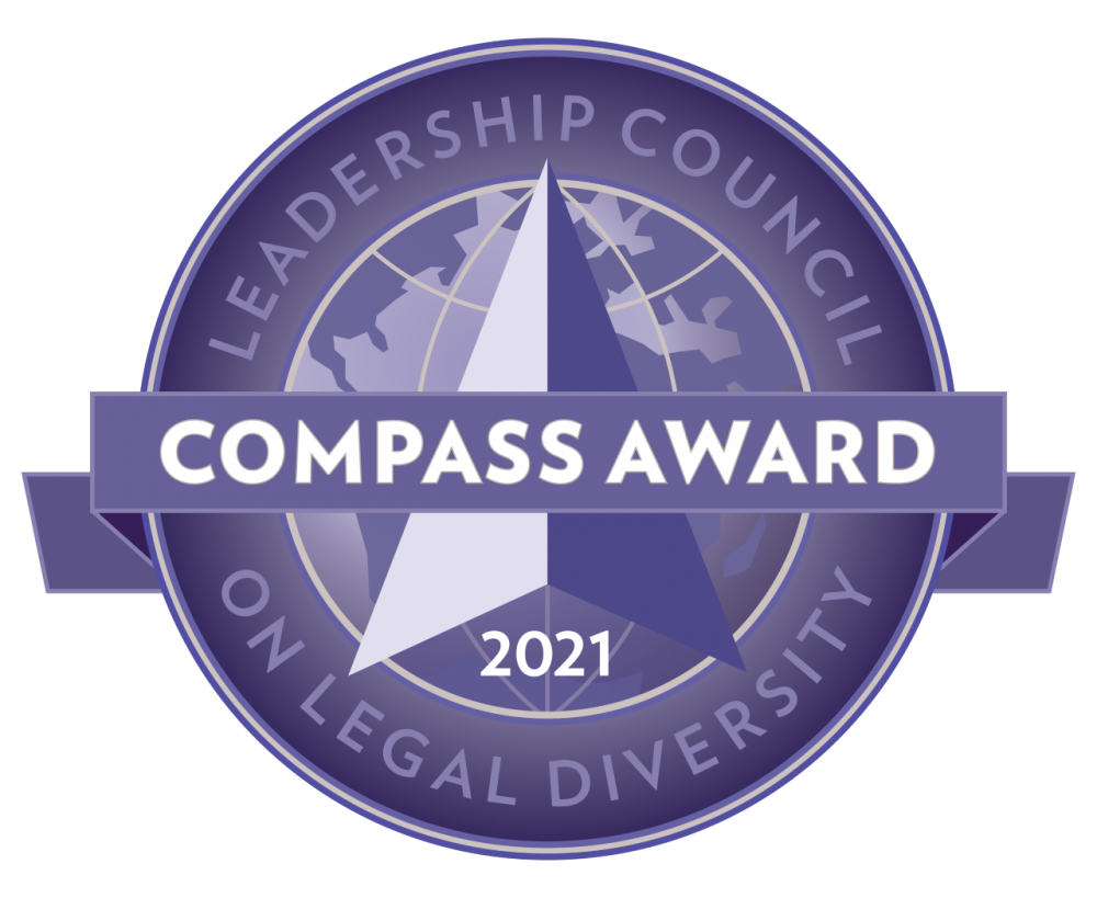 Receiving the Leadership Council on Legal Diversity Council Compass Award the last four years